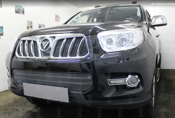 Защита радиатора "Standart" Foton Sauvana (2014-н.в.) верх, чёрная купить недорого с доставкой в Ишим