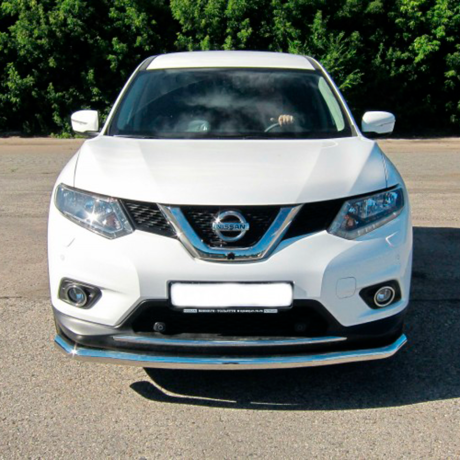 Защита переднего бампера одинарная d63мм (НПС) Nissan X-Trail (2015-н.в.) купить недорого с доставкой в Ишим