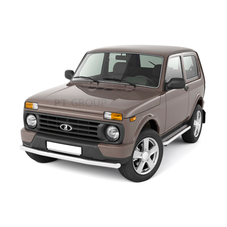Защита переднего бампера одинарная d63мм (НПС) для L@DA 4x4 Urban (2015 г.в.) купить недорого с доставкой в Ишим