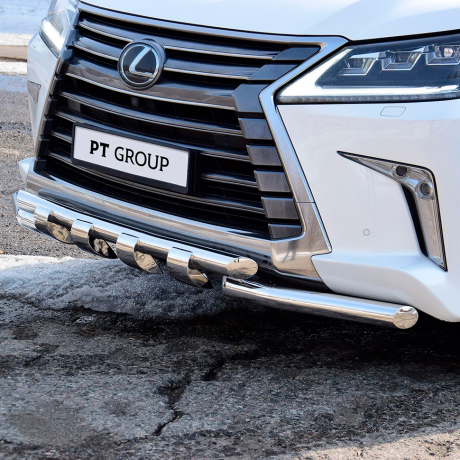 Защита переднего бампера двойная с зубьями d63/63мм (НПС) LEXUS 450D (2015-н.в.) купить недорого с доставкой в Ишим