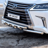 Защита переднего бампера двойная с зубьями d63/63мм (НПС) LEXUS 450D (2015-н.в.) купить недорого с доставкой в Ишим