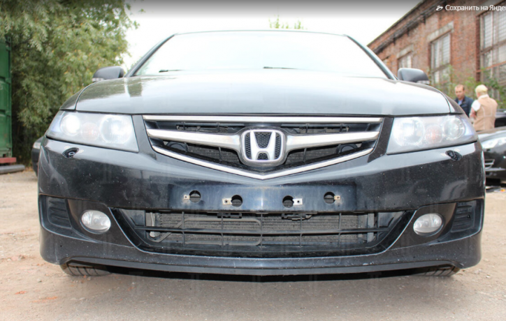 Защита радиатора "Standart" Honda Accord рестайлинг (2006-2008) чёрная купить недорого с доставкой в Ишим