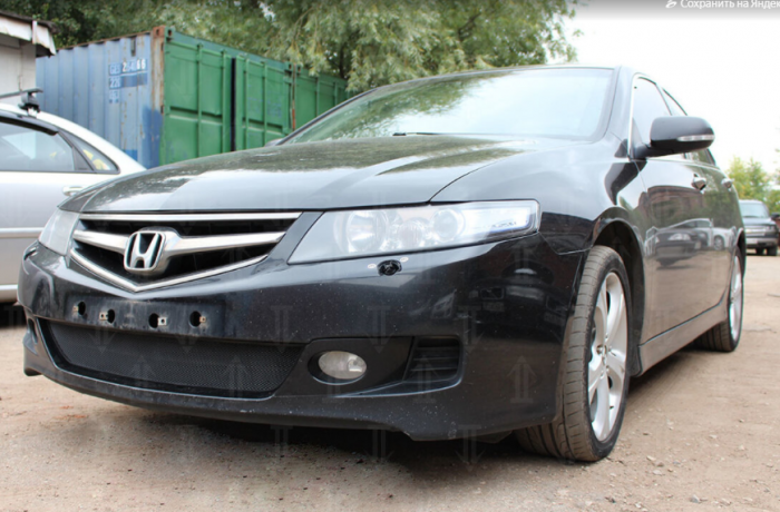 Защита радиатора "Standart" Honda Accord рестайлинг (2006-2008) чёрная купить недорого с доставкой в Ишим