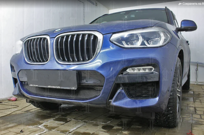 Защита радиатора "Standart" BMW X3 (2017-2021) чёрная купить недорого с доставкой в Ишим