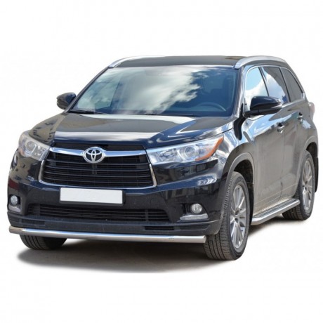 Защита переднего бампера «Труба» (d63,5) для Toyota Highlander (2014-2015)(Окрашенное) купить недорого с доставкой в Ишим