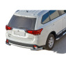Защита заднего бампера «Уголки двойные» (d63,5) для Mitsubishi Outlander (2015-н.в.)(Нерж. Сталь) купить недорого с доставкой в Ишим