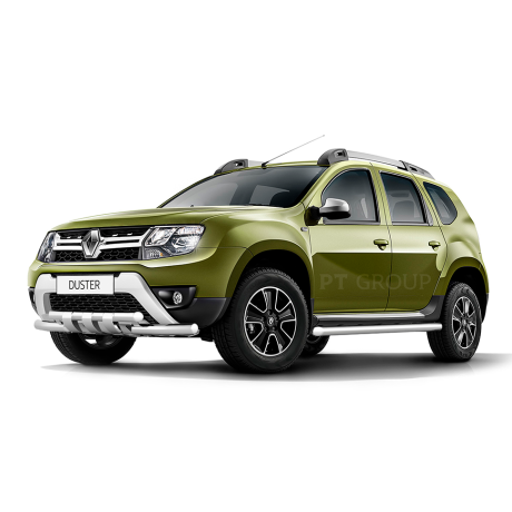 Защита переднего бампера двойная с зубьями d63/63мм (НПС) Renault Duster (2016-н.в.) купить недорого с доставкой в Ишим